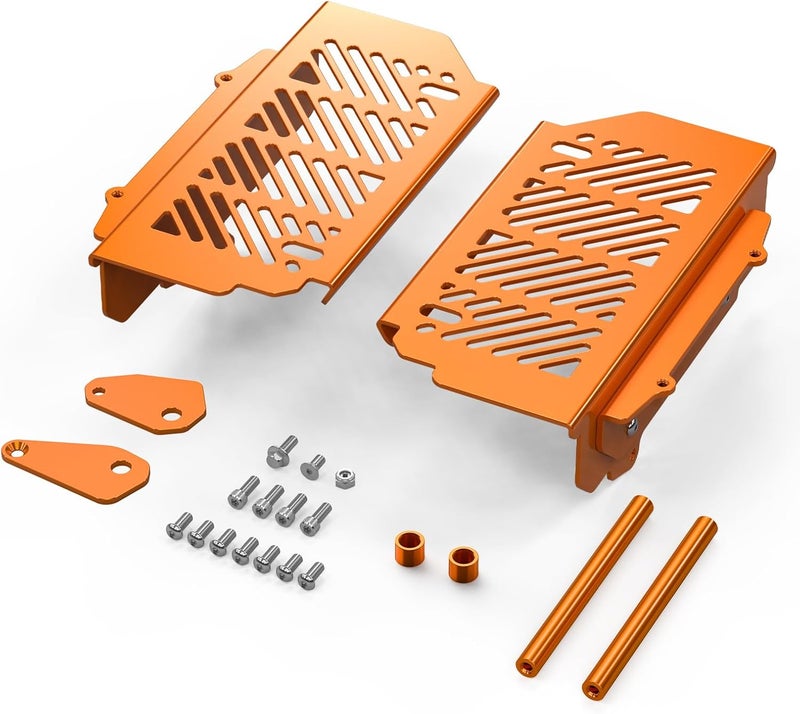 NICECNC Orange Radiator Guards Compatible with KTM 25cc-500cc XCW/XCFW/EXC/EXC-F/TPI/Six Days 2017-2019 25cc-500cc XC/XCF/SX/SXF 2016-2019 See Fitment - Image 1